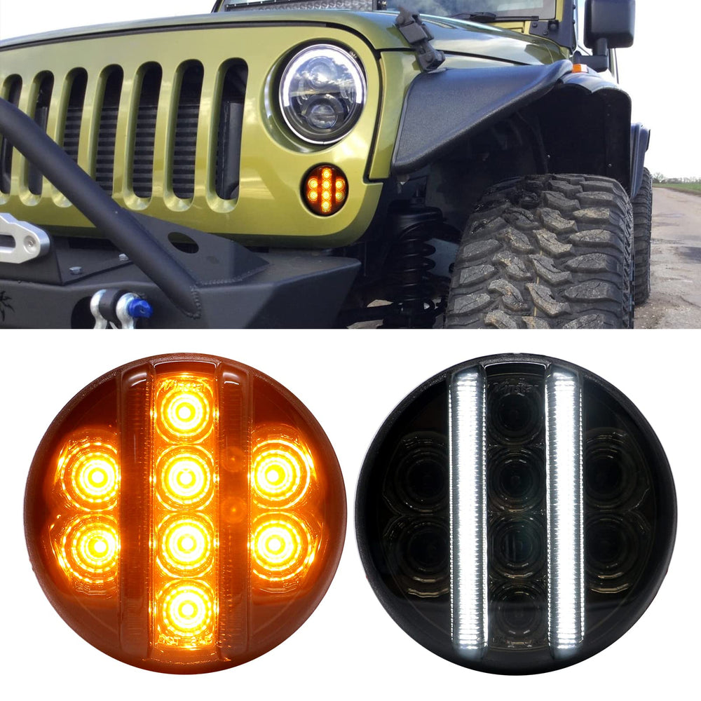 Aexploer Wrangler JK front turn signal LED lights enhance daytime visibility