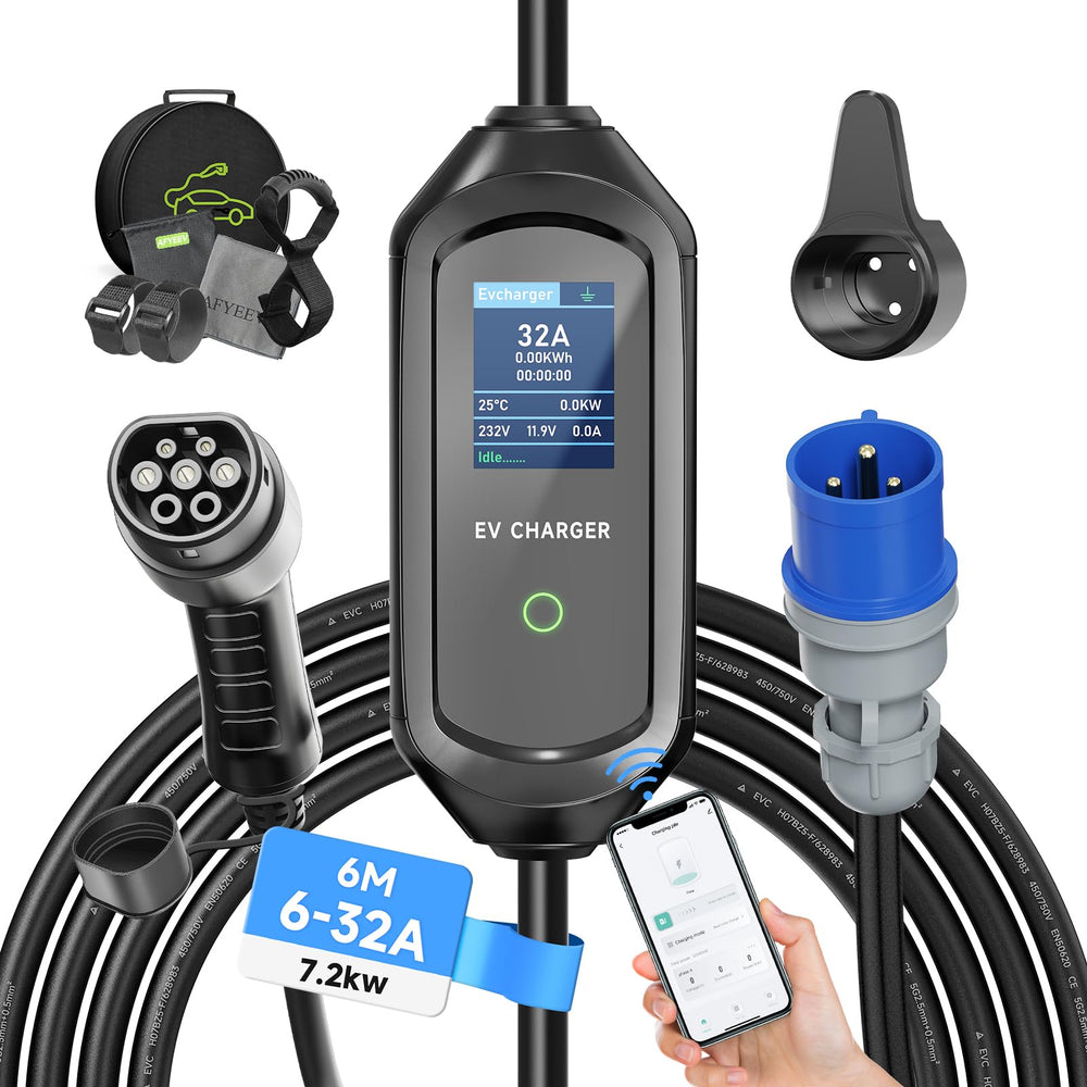 AFYEEV Type2 charging cable in bag ready for portable charging
