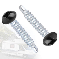 AFZZ pan head rv screws in black for quad-drive fastening