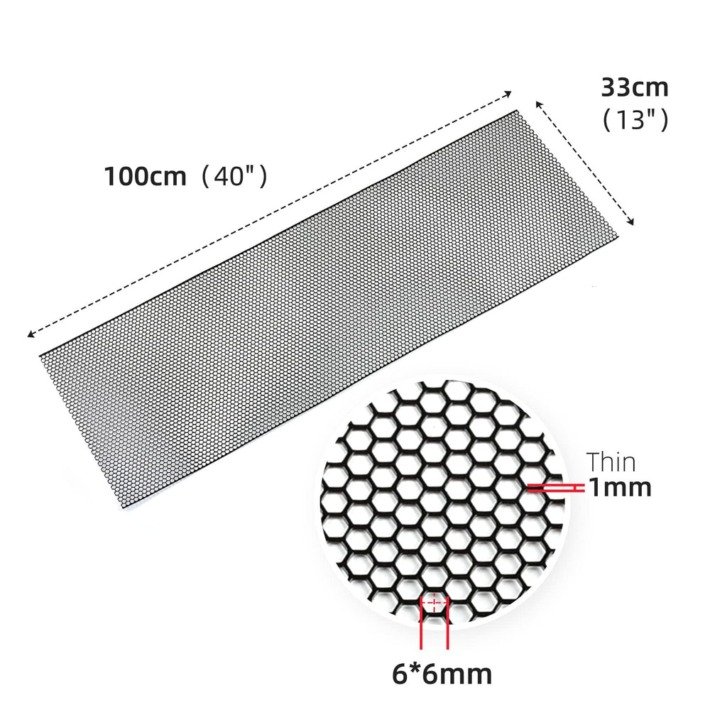 AggAuto aluminium grille surface with sleek black finish.