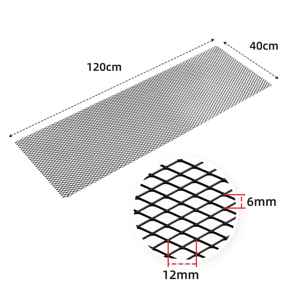 AggAuto rhombic-pattern grille mesh fits vehicle openings for versatile use.