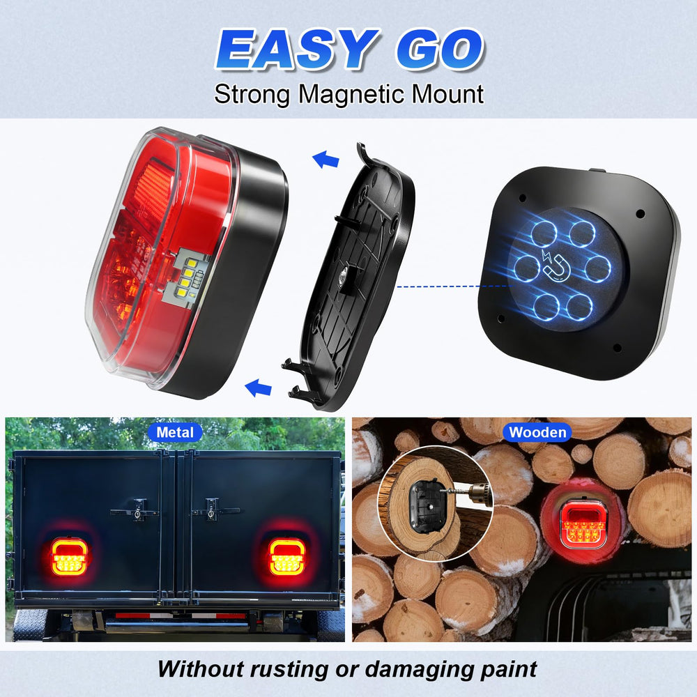 Agrieyes Halo trailer light showing DOT-compliant lights and reflectors for visibility
