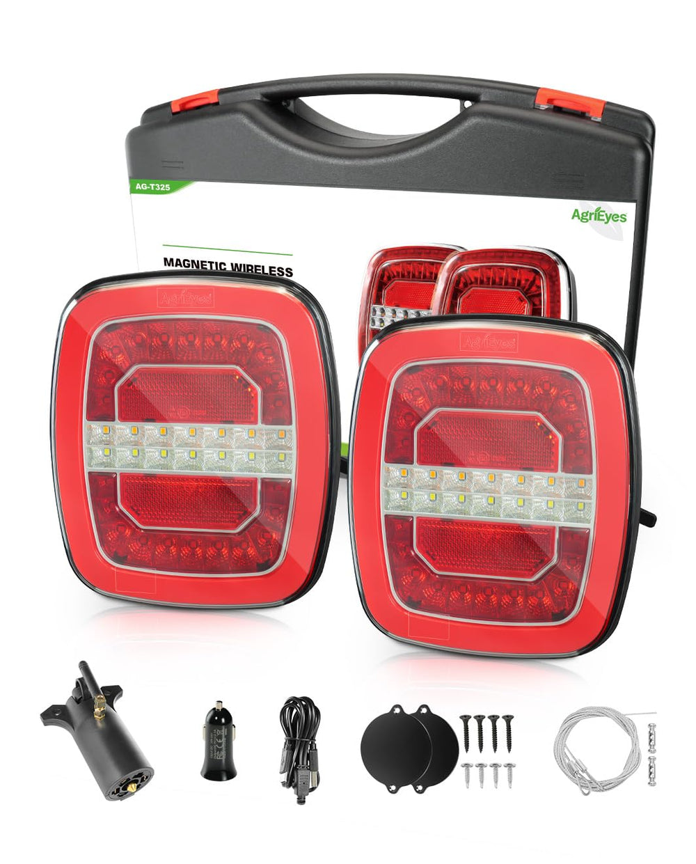 Agrieyes Halo wireless trailer light with magnetic mount for quick, tool-free attachment.
