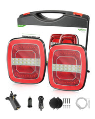 Agrieyes Halo wireless trailer light with magnetic mount for quick, tool-free attachment.