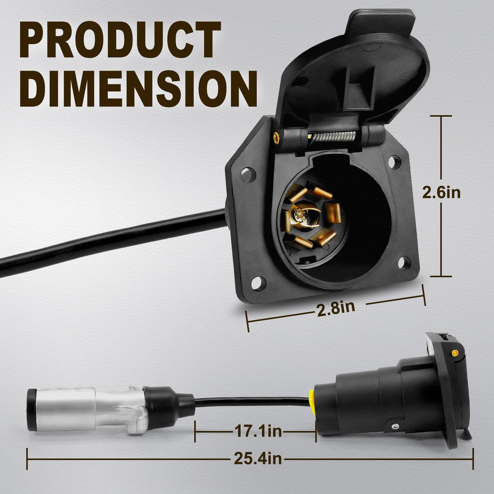Spring-loaded dust covers shield Agrieyes 7-way socket from elements