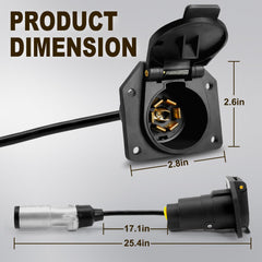 Spring-loaded dust covers shield Agrieyes 7-way socket from elements