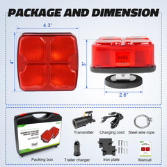 Agrieyes wireless trailer light built-in antenna, range up to 100 feet for safer towing.