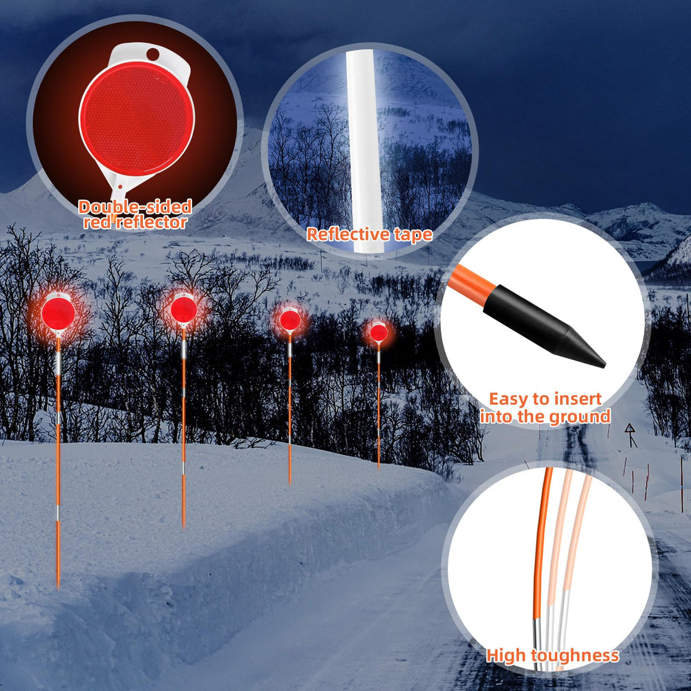 AHKUNMT 8-inch reflective tape-wrapped post boosts visibility from all angles.
