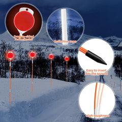 AHKUNMT marker shows 8-inch reflective tape around the post for daytime and night visibility.