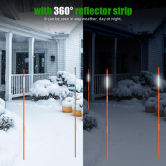 AHKUNMT orange fiberglass pole ready for winter use and outdoor conditions.