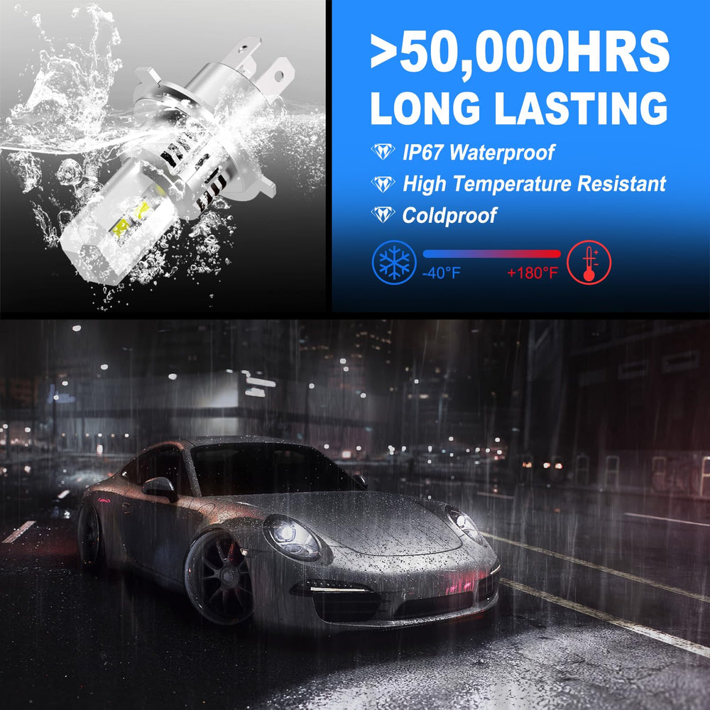 Long-lasting bulbs with a claimed lifespan over 80,000 hours.