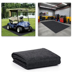 Ahpuhtan garage floor mat under cart protects floors from oil and stains