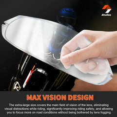 Ahuliao Pinlock EVO Max Vision design provides wide, distraction-free visibility.