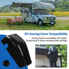 Ahuliao right RV awning motor cover side view shows UV-resistant shell for outdoor use