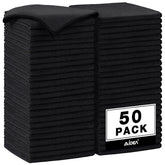AIDEA black microfiber cloths 50-pack packaging for versatile cleaning tasks