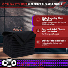 AIDEA microfiber cloth for car cleaning with soft touch and quick drying.