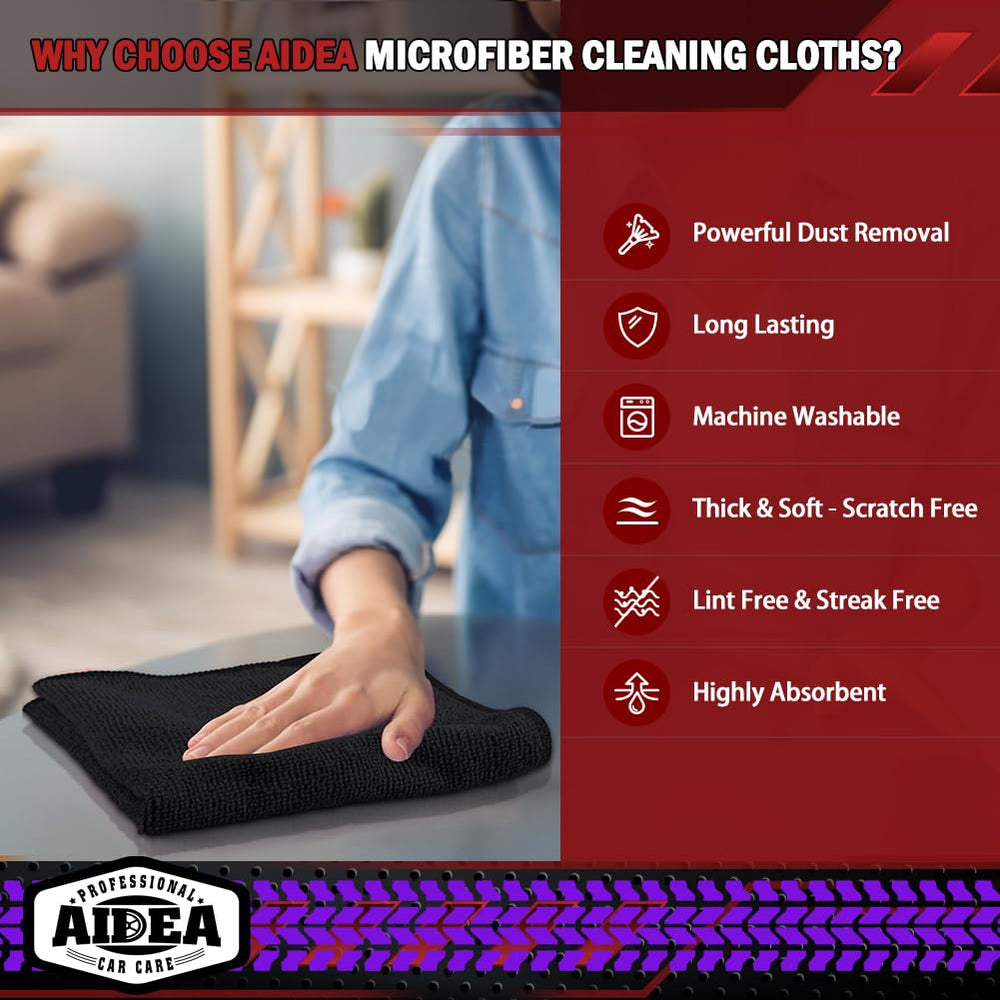 AIDEA glass-cleaning cloth for streak-free shine on windows and mirrors.