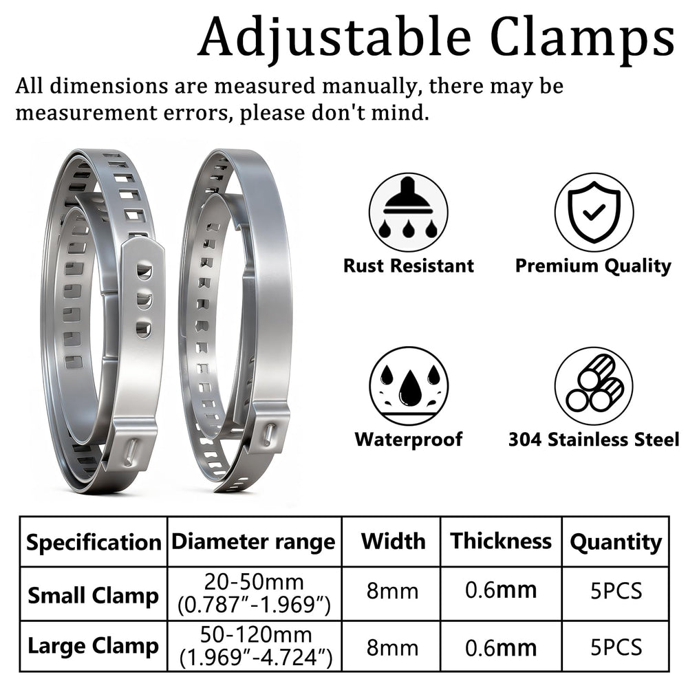 Aienxn large stainless crimp bands for strong holds.
