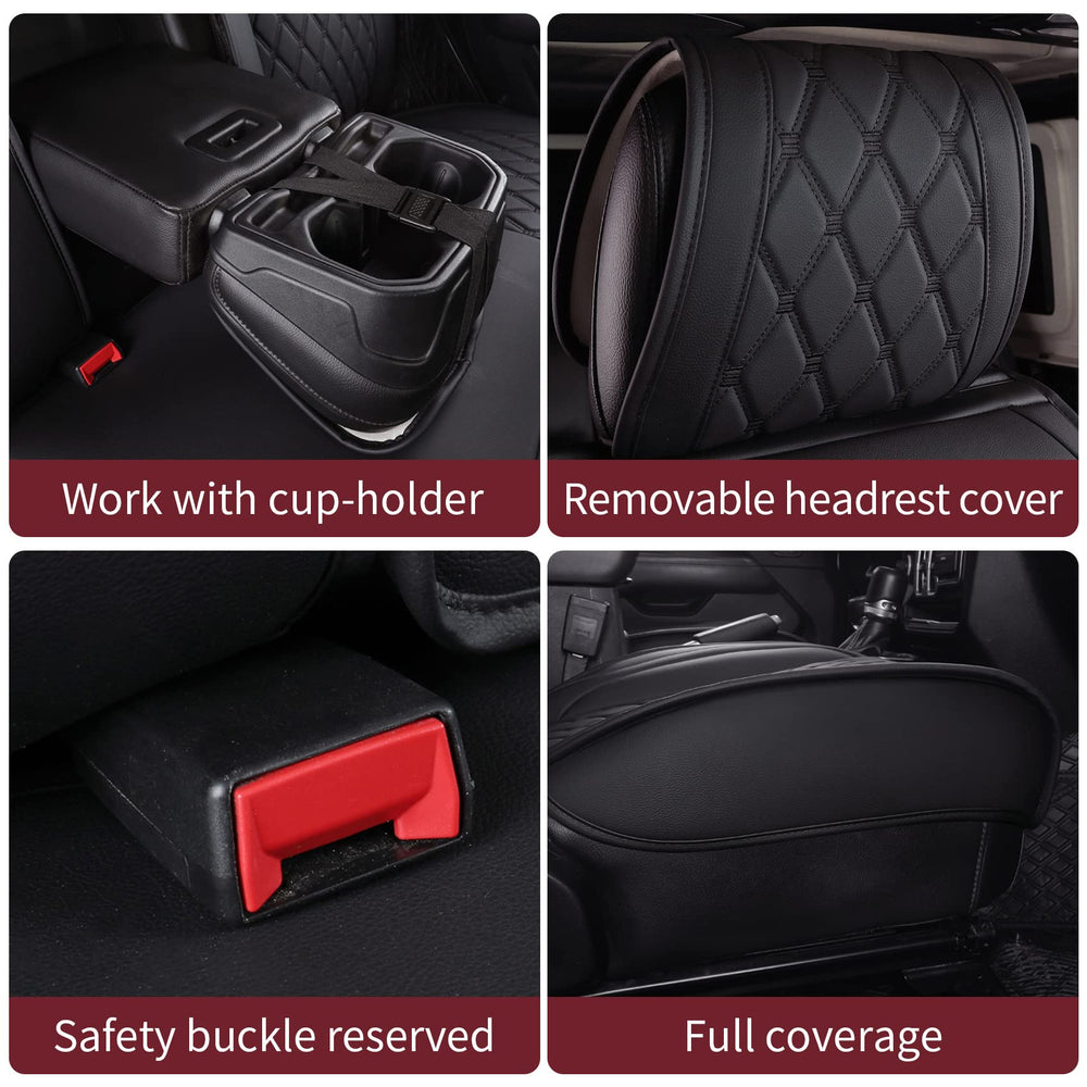 Aierxuan heated-seat-ready covers work with compatible Wrangler seats.
