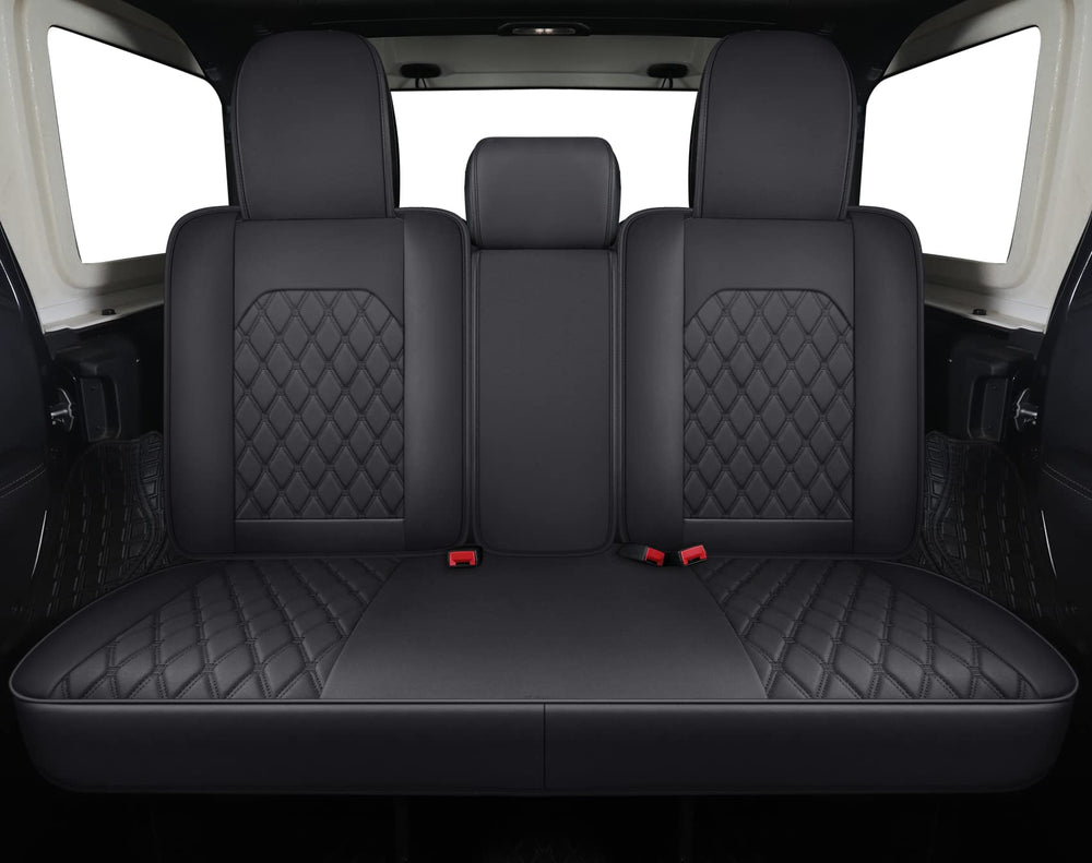 Aierxuan Jeep Wrangler rear seat covers in black for reliable protection