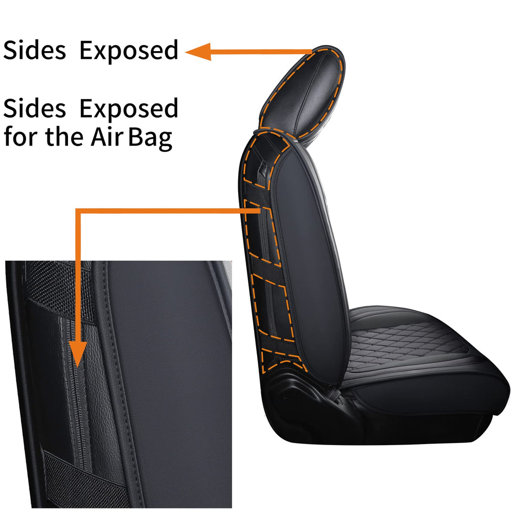Aierxuan Jeep Wrangler seat cover anti-slip backing to prevent shifting in black