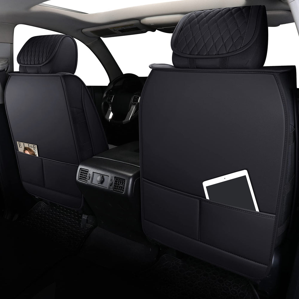 Aierxuan waterproof leather rear seat covers shield upholstery from stains.