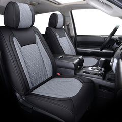 Aierxuan Tundra seat covers full set in black gray for CrewMax, complete protection.