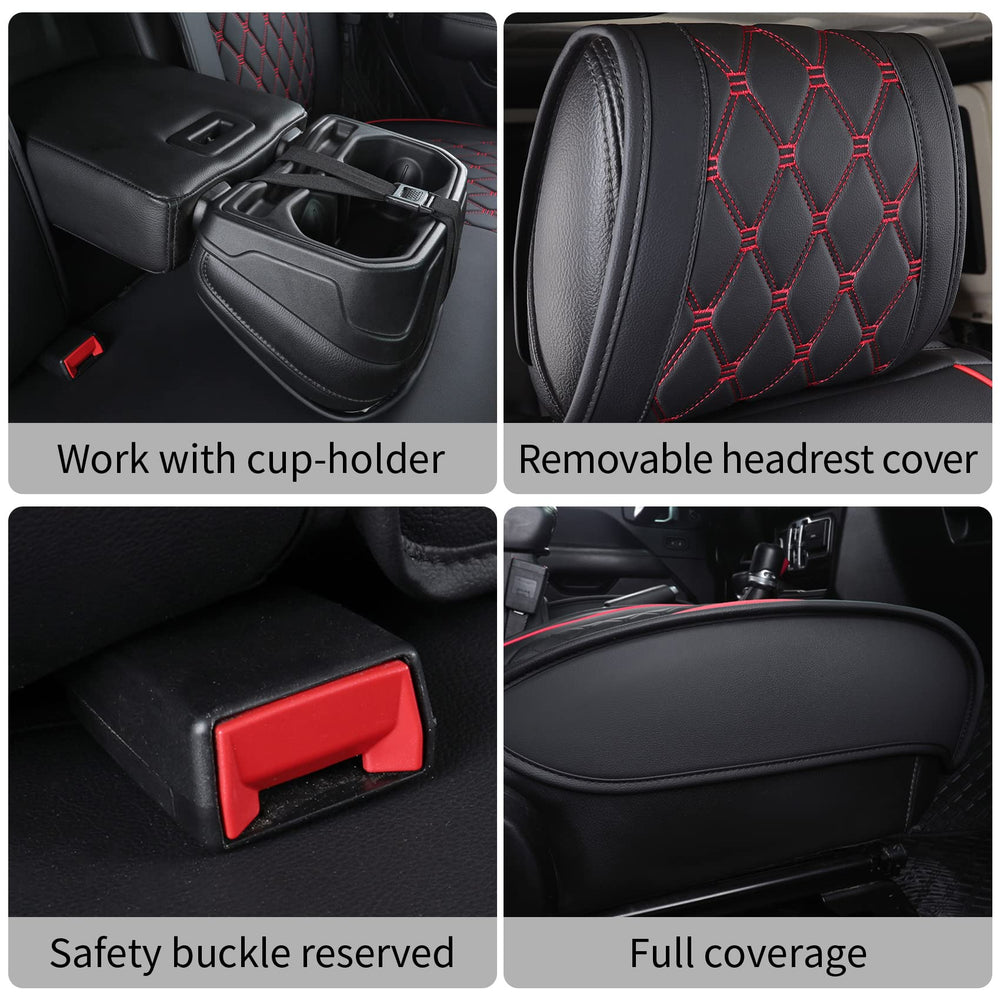 Anti-slip backing on Aierxuan Wrangler seat covers maintains secure seating