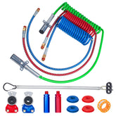 Ailbiuko 15ft air brake hose red and blue coiled for quick trailer setup