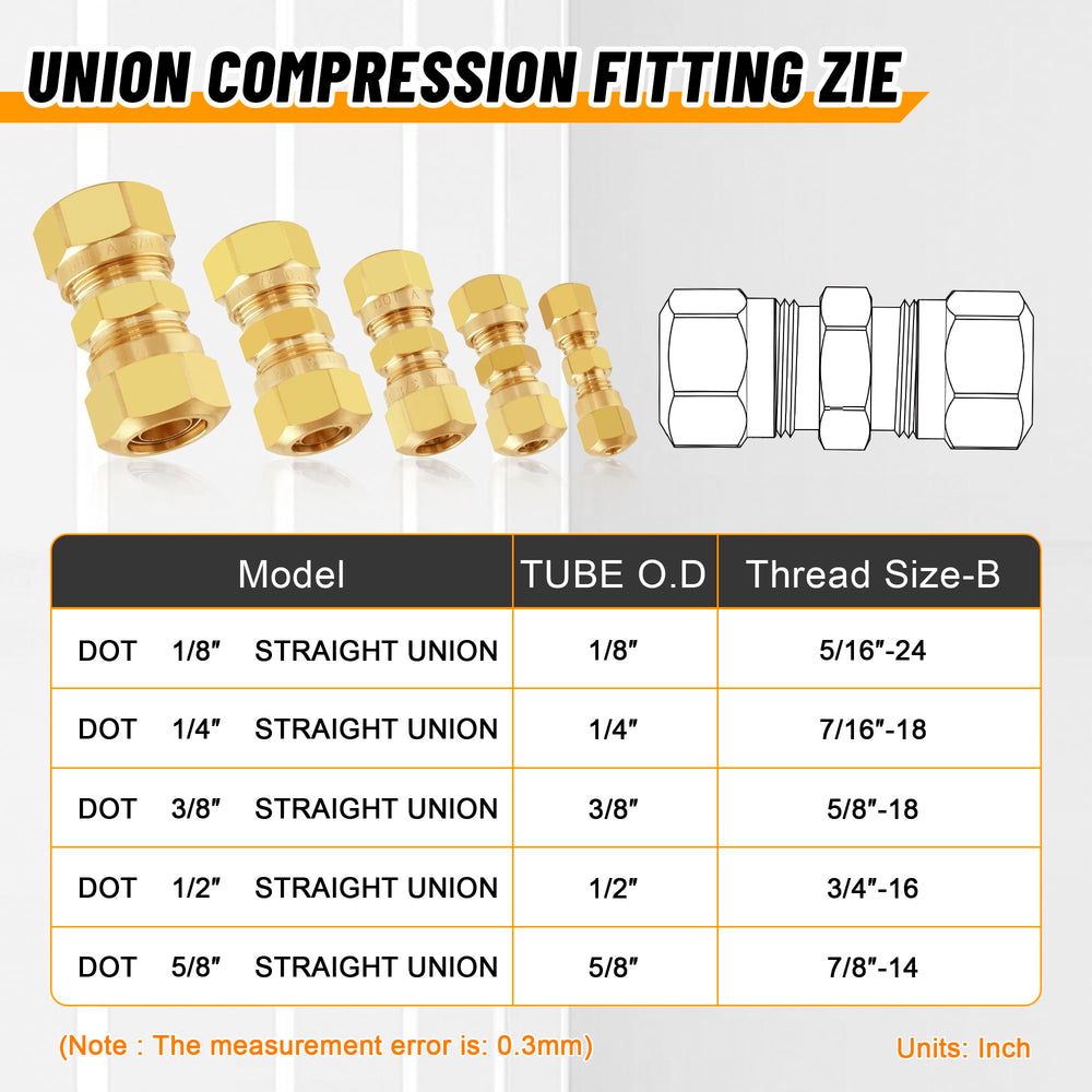 Ailbiuko 5/8 inch brass dot union for heavy-duty industrial use