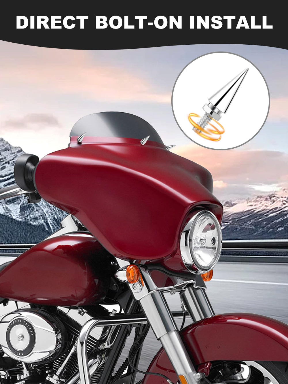 AILMOTO easy-install windshield bolts simplify replacement without special tools on Harley.
