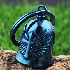 AilRabbit blue wing bell mounted on handlebars for quick access