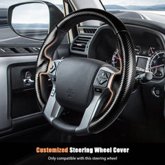 Aimato customized steering wheel cover for Toyota 4Runner showing tailored fit for comfort.