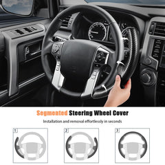Aimato easy install snap fit in 15 seconds demonstrated on steering wheel cover.