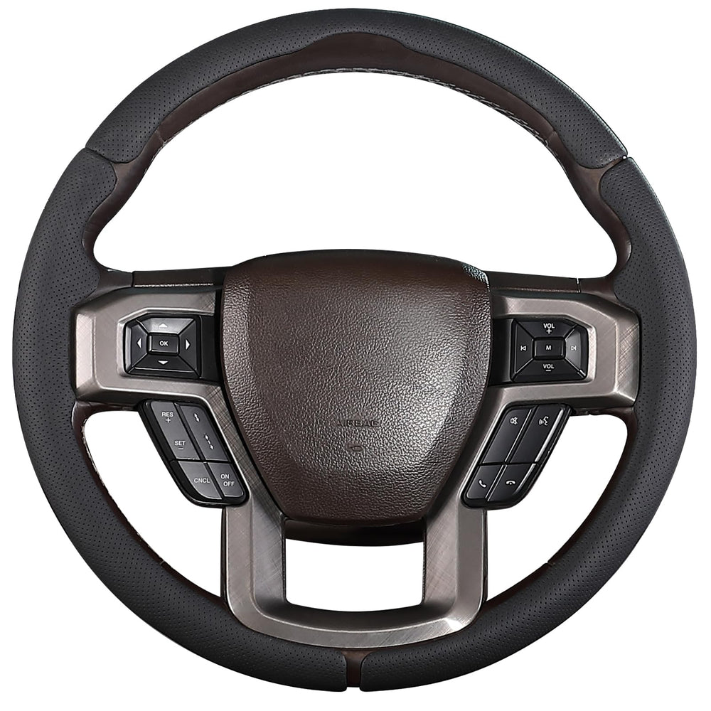 Aimato Ford F-150 steering wheel cover with snug fit for daily driving comfort.