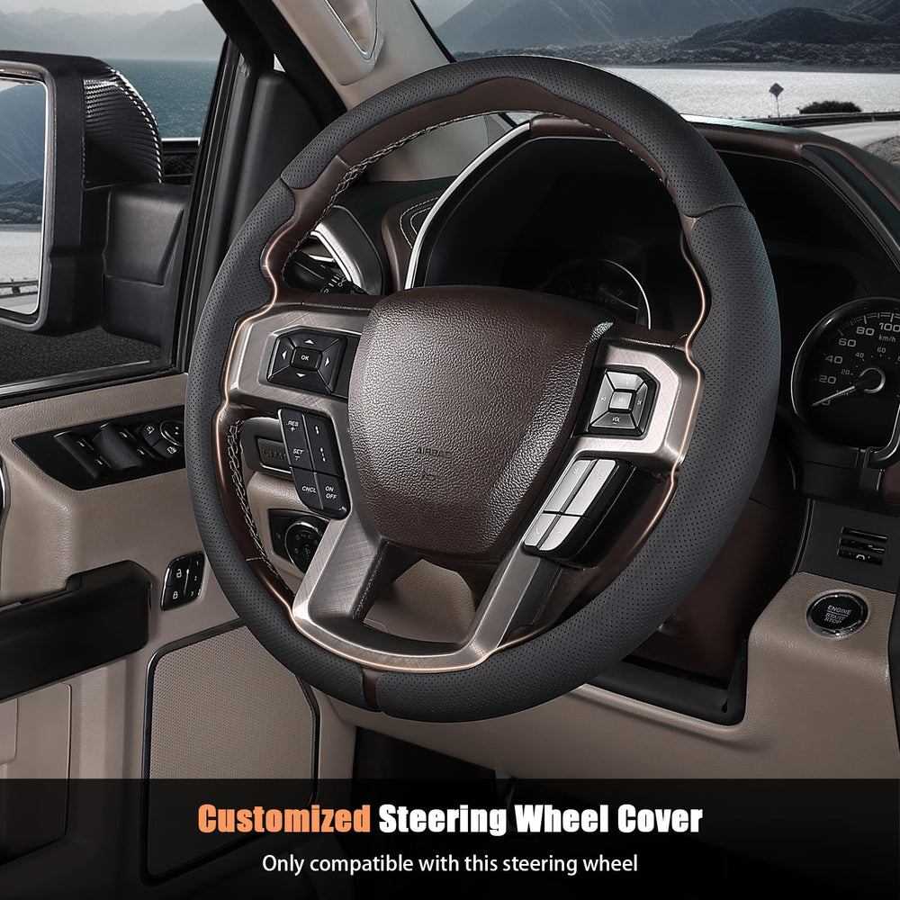 Aimato Ford F-250 steering wheel cover delivers enhanced grip and protection.