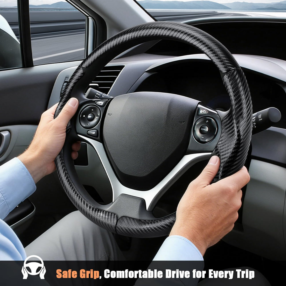 Aimato anti-slip inner leather lining enhances grip for safer driving.