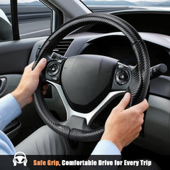 Aimato anti-slip inner leather lining enhances grip for safer driving.