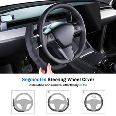 Aimato steering wheel cover shown for easy cleaning and maintenance