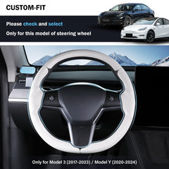 Aimato steering wheel cover with carbon fiber pattern enhances cabin style