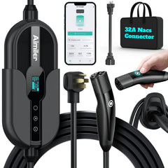 AIMILER Level 2 charger with NACS connector for Tesla vehicles, home charging ready