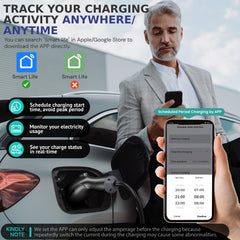 AIMILER charging app screen displaying status and control options