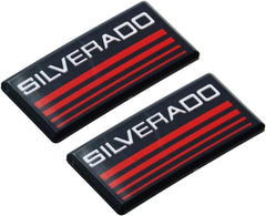 Aimoll Silverado redline cab emblem side view enhances exterior styling.
