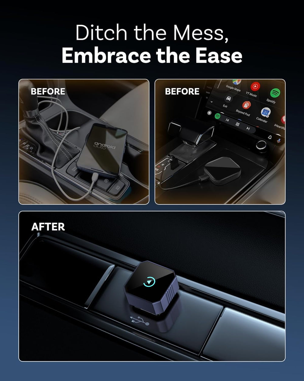 Aimoon wide vehicle compatibility for 2016+ wired CarPlay systems.