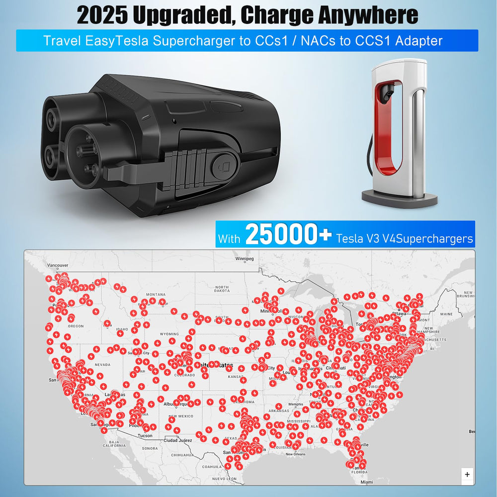 Aipechy NACS-to-CCS1 adapter stored in a glove compartment for road trips.