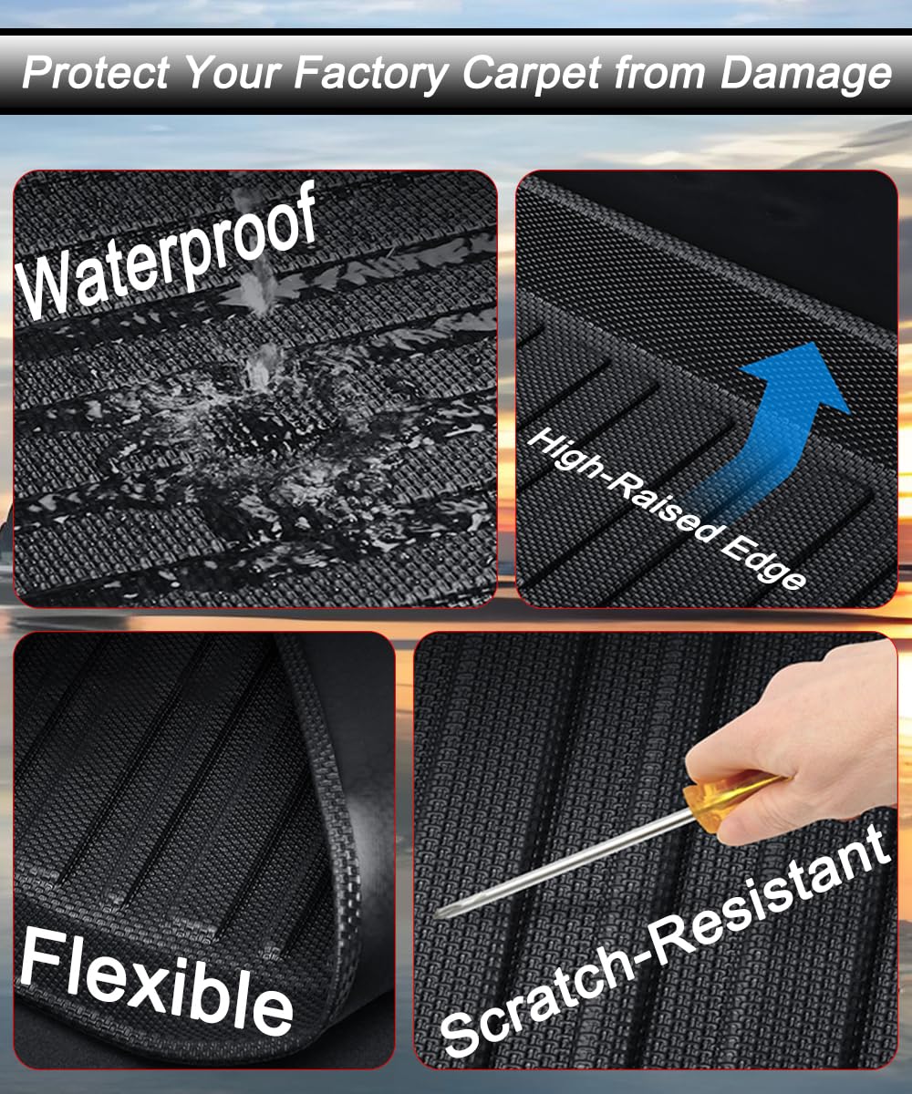 Aiqiying Camry floor mats deep channel design traps dirt and spills.