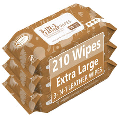 Air Jungles 3in1 Leather Cleaner Wipes remove dirt and grime from leather surfaces.