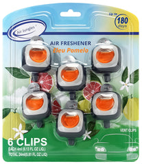 Air Jungles Eleu Pomelo clip closeup showing vent attachment for fresh car air