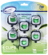 Air Jungles Green Tea Scent car clip freshens your ride with a subtle, long-lasting aroma.