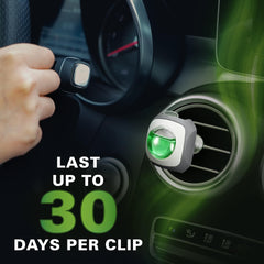Air Jungles Green Tea Scent six-clip set provides ongoing car freshness.
